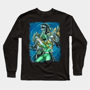 Green Power Ranger and Dragonzord Long Sleeve T-Shirt